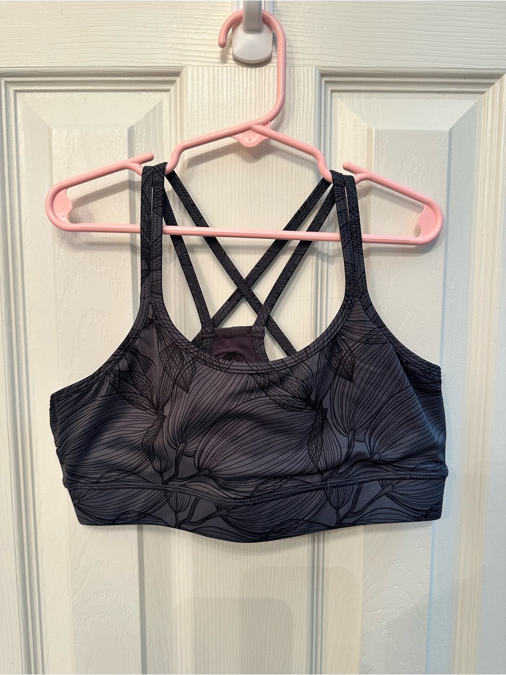 Buff Bunny Strappy Sports Bra - Charcoal Floral